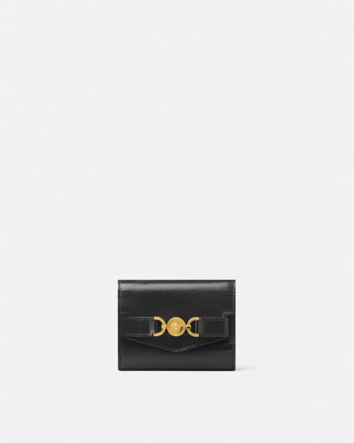 Medusa 03995 Trifold Wallet Blackgold Women Versace Wallets