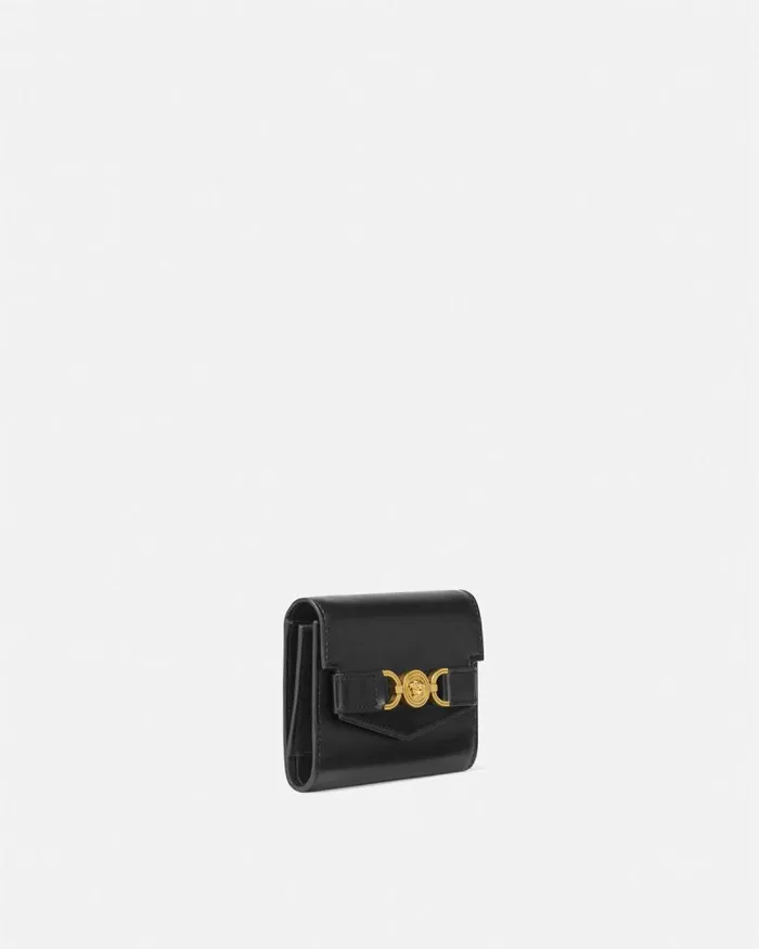 Medusa 03995 Trifold Wallet Blackgold Women Versace Wallets