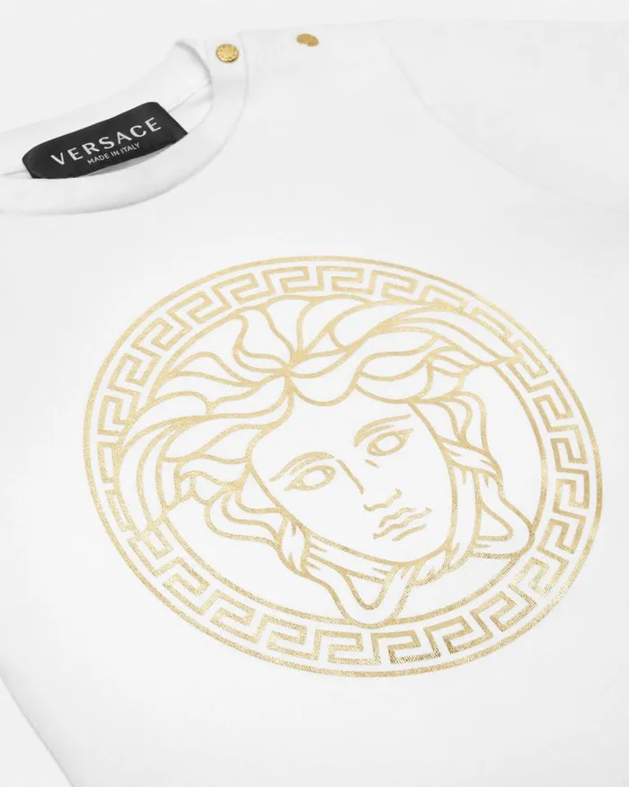 Medusa Baby TShirt Whiteprint Children Versace Clothing