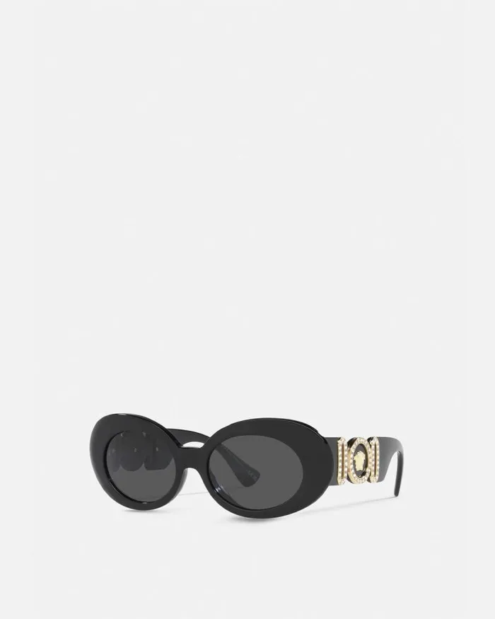 Medusa Biggie Oval Sunglasses Blackgold Women Versace Sunglasses