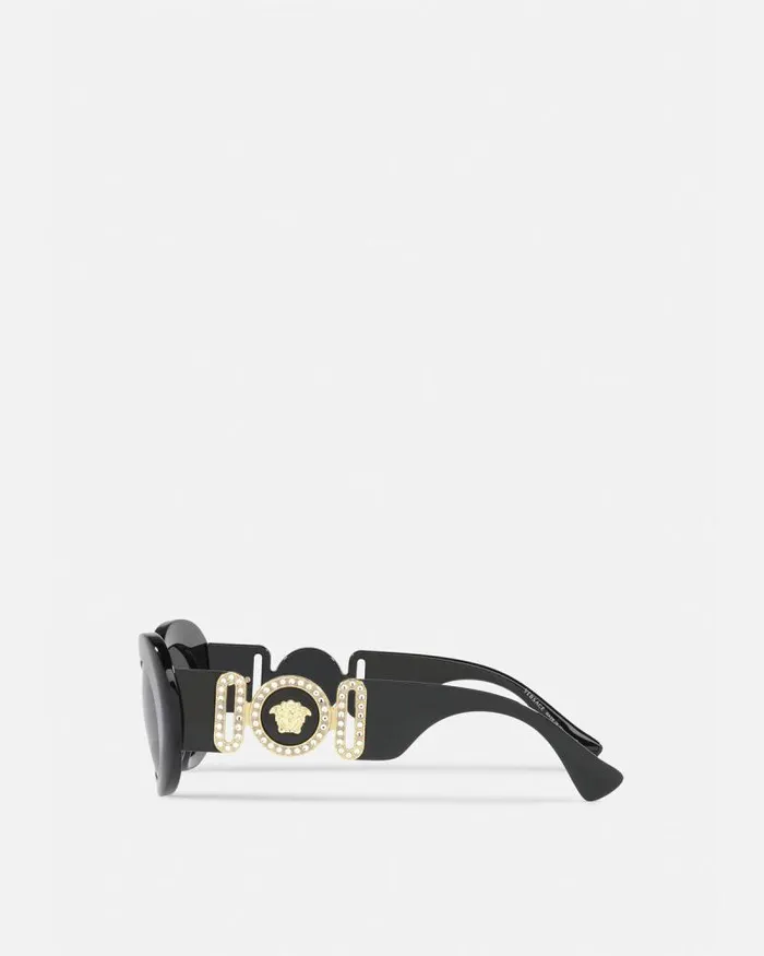 Medusa Biggie Oval Sunglasses Blackgold Women Versace Sunglasses
