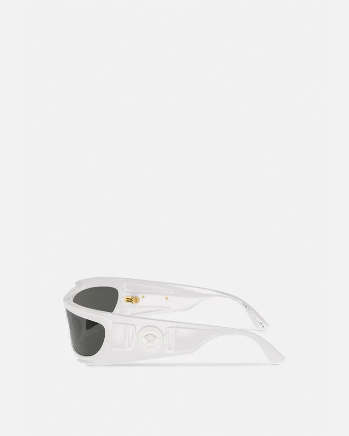 Medusa Biggie Shield Sunglasses Havana Women Versace Sunglasses