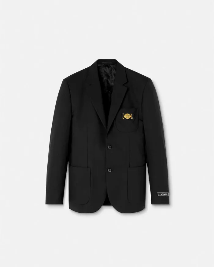Medusa Biggie SingleBreasted Blazer Black Men Versace Blazers and Suits
