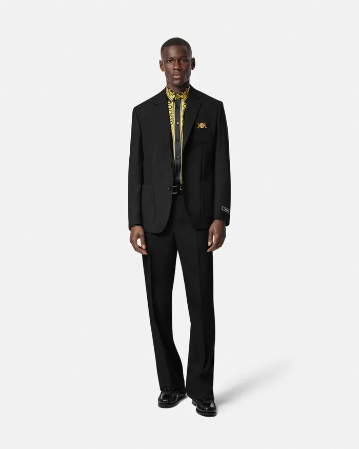 Medusa Biggie SingleBreasted Blazer Black Men Versace Blazers and Suits