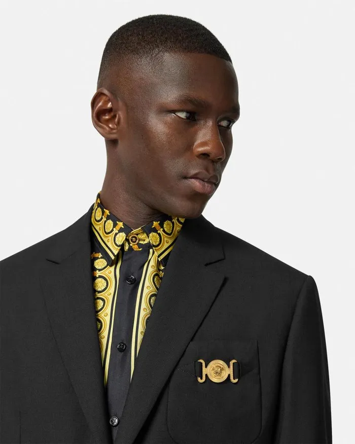 Medusa Biggie SingleBreasted Blazer Black Men Versace Blazers and Suits