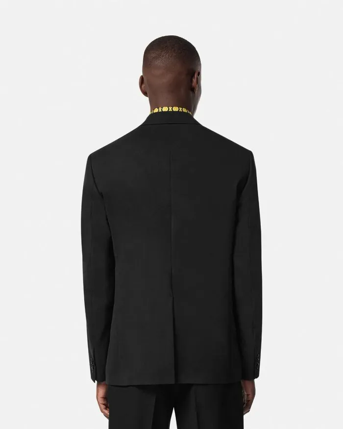 Medusa Biggie SingleBreasted Blazer Black Men Versace Blazers and Suits