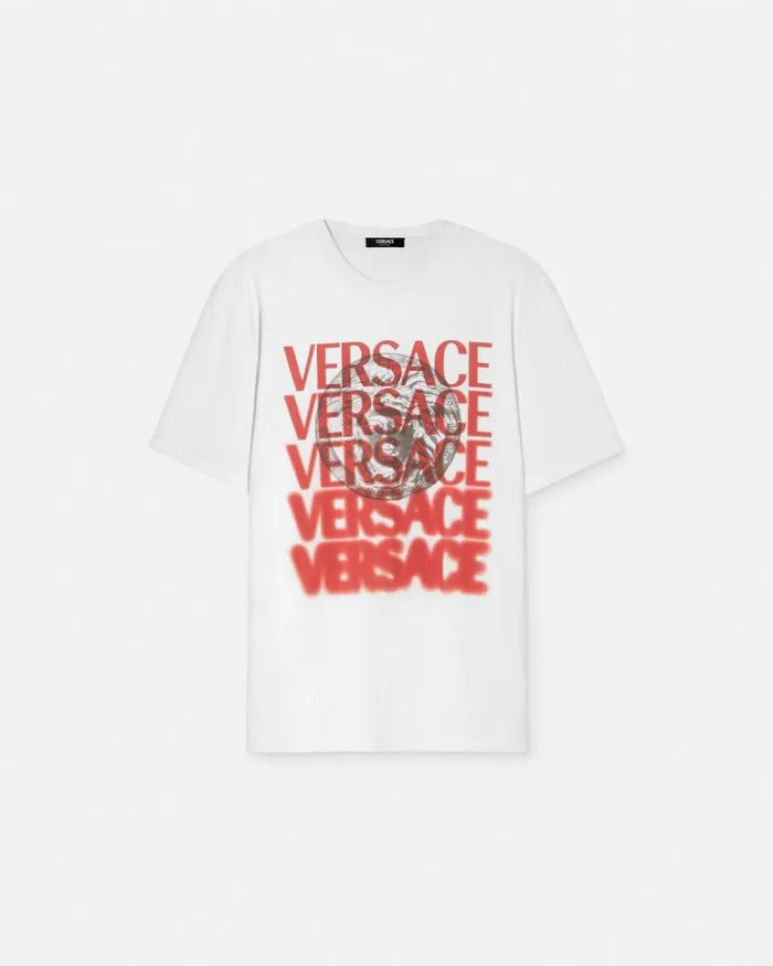 Medusa Medallion TShirt Whiteprint Men Versace TShirts and Polos