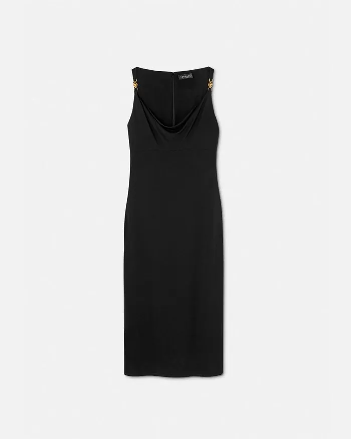 Medusa Midi Dress Black Women Versace Dresses