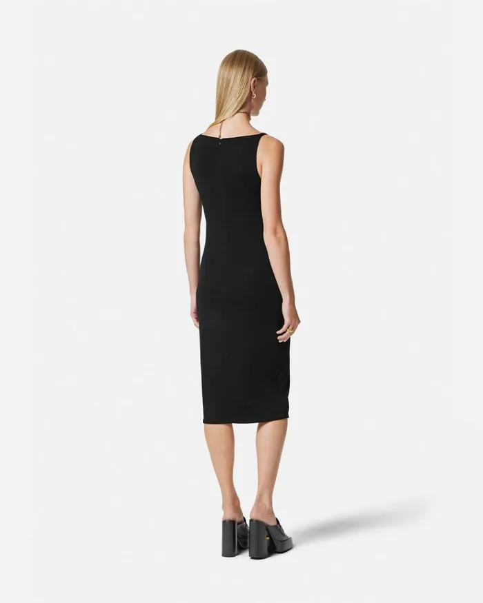 Medusa Midi Dress Black Women Versace Dresses