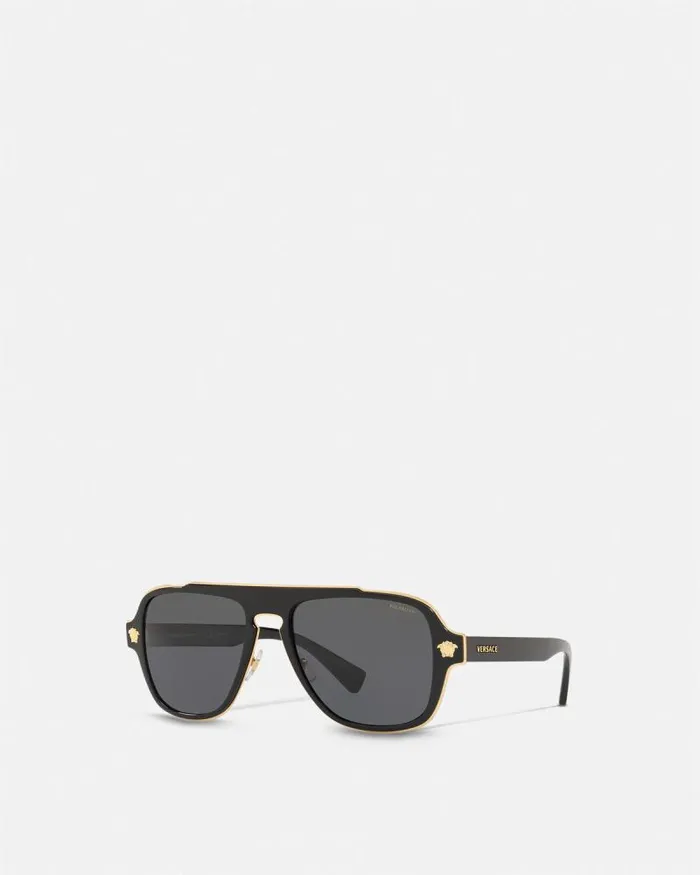 Medusa Retro Charm Sunglasses Black Men Versace Sunglasses