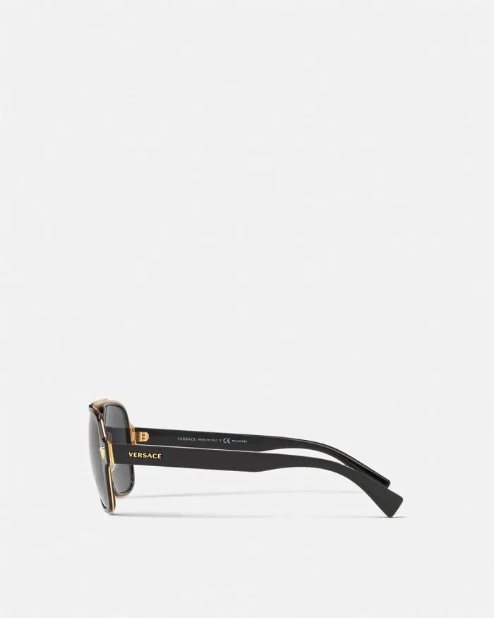 Medusa Retro Charm Sunglasses Black Men Versace Sunglasses