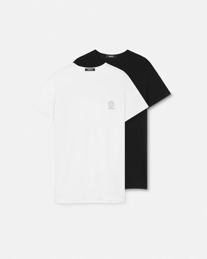 Medusa Undershirt 2Pack Blackwhite Men Versace Loungewear and Pajamas