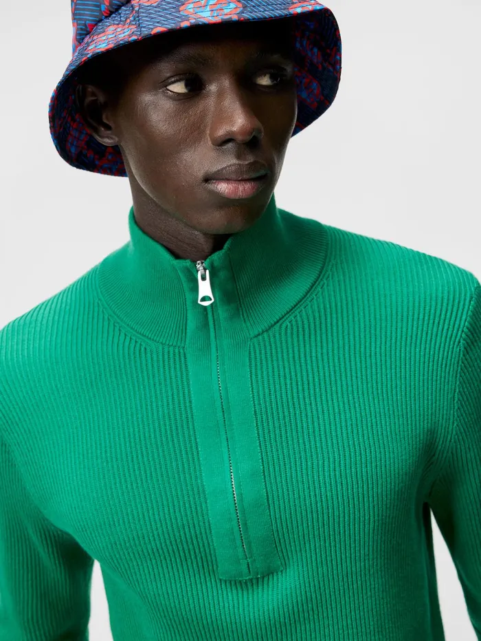 Men Alex Half Zip Knitted Sweater Bosphorus JLindeberg Knitwear Men Alex Half Zip Knitted Sweater Bosphorus JLindeberg Knitwear
