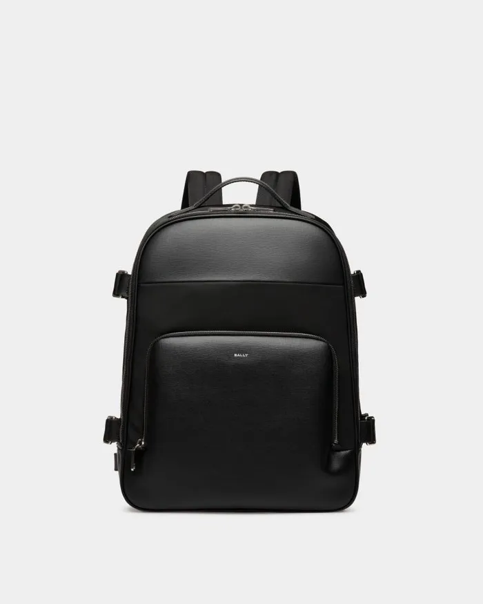 Men Bally Backpacks Vogel Backpack In Black Nylon And Recycled Leather Black
