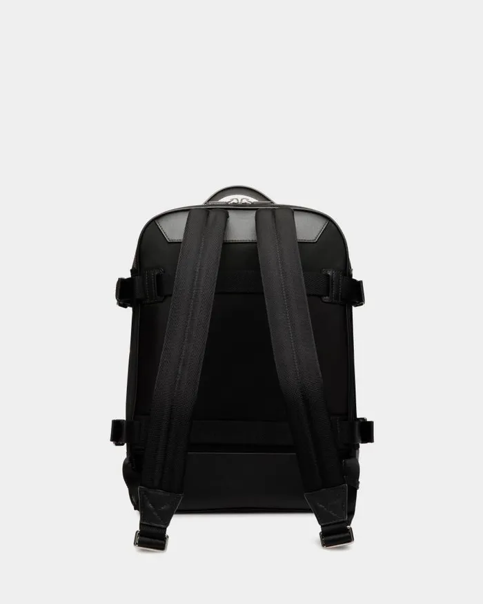Men Bally Backpacks Vogel Backpack In Black Nylon And Recycled Leather Black Men Bally Backpacks Vogel Backpack In Black Nylon And Recycled Leather Black