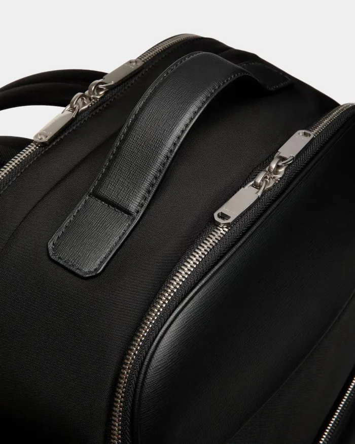 Men Bally Backpacks Vogel Backpack In Black Nylon And Recycled Leather Black Men Bally Backpacks Vogel Backpack In Black Nylon And Recycled Leather Black