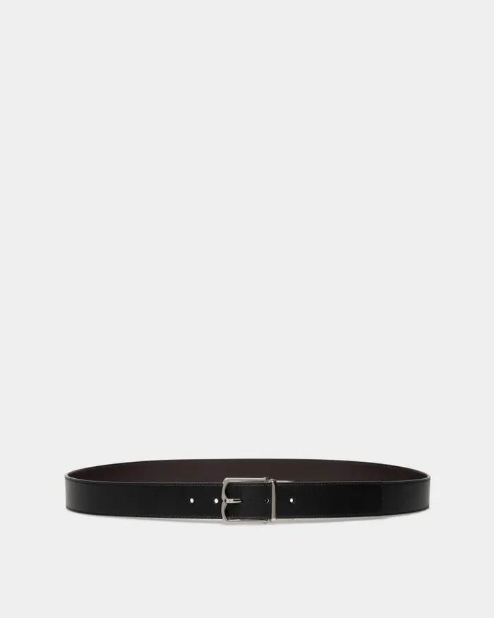 Men Bally Belts Country 35mm Reversible And Adjustable Belt In Black And Ebano Leather Multicolor Men Bally Belts Country 35mm Reversible And Adjustable Belt In Black And Ebano Leather Multicolor