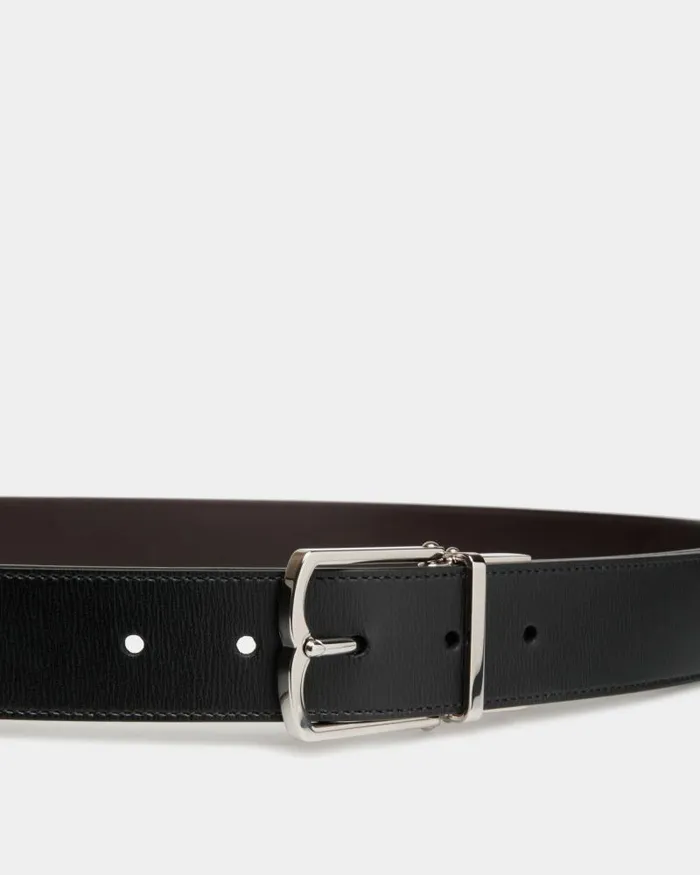 Men Bally Belts Country 35mm Reversible And Adjustable Belt In Black And Ebano Leather Multicolor Men Bally Belts Country 35mm Reversible And Adjustable Belt In Black And Ebano Leather Multicolor