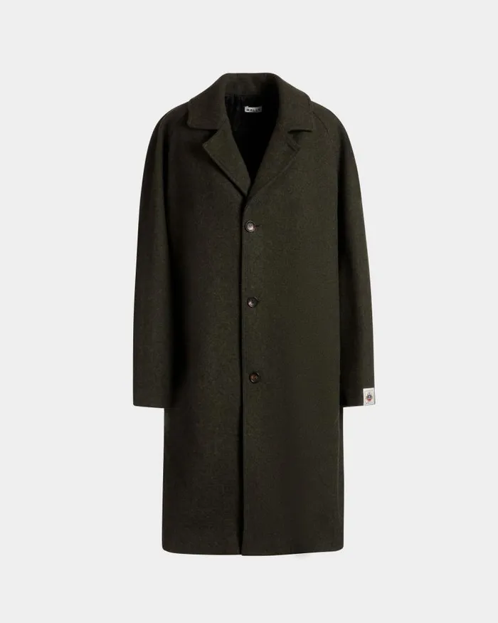 Men Bally Coats and Jackets Singlebreasted Coat In Dark Green Wool Green