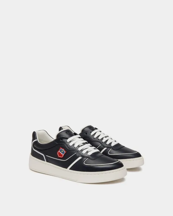 Men Bally Sneakers Raise Sneaker In Navy Blue And White Leather Blue Men Bally Sneakers Raise Sneaker In Navy Blue And White Leather Blue