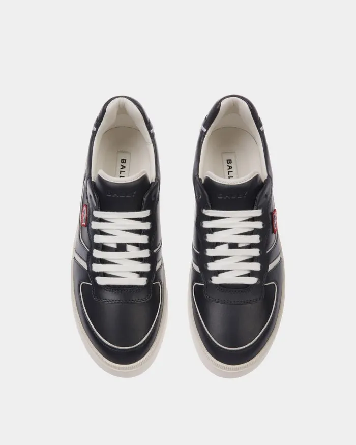 Men Bally Sneakers Raise Sneaker In Navy Blue And White Leather Blue Men Bally Sneakers Raise Sneaker In Navy Blue And White Leather Blue