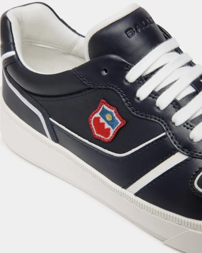 Men Bally Sneakers Raise Sneaker In Navy Blue And White Leather Blue Men Bally Sneakers Raise Sneaker In Navy Blue And White Leather Blue