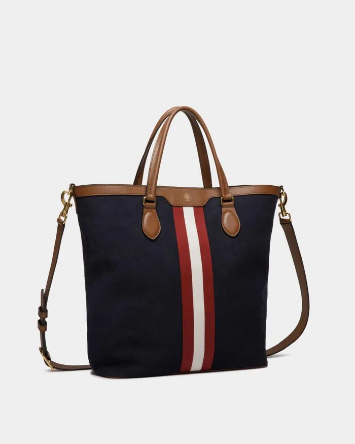 Men Bally Tote Bags Beckett Tote In Navy Blue Cotton Canvas Blue Men Bally Tote Bags Beckett Tote In Navy Blue Cotton Canvas Blue