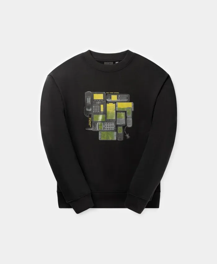 Men Black Evolution Oversized Sweater Daily Paper Hoodies and Sweaters