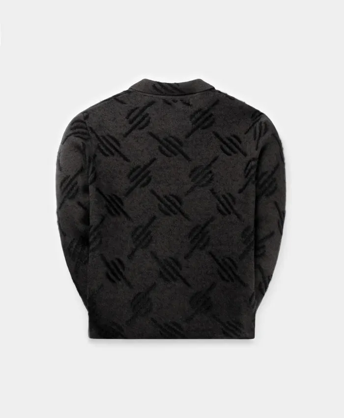 Men Black Kirabo Monogram Knit Cardigan Daily Paper Hoodies and Sweaters Men Black Kirabo Monogram Knit Cardigan Daily Paper Hoodies and Sweaters