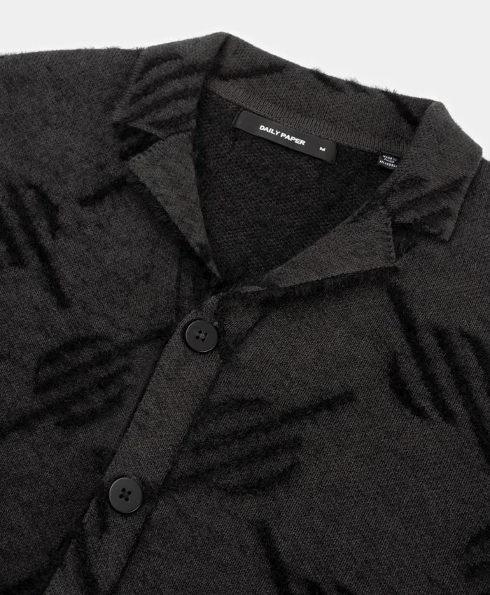 Men Black Kirabo Monogram Knit Cardigan Daily Paper Hoodies and Sweaters Men Black Kirabo Monogram Knit Cardigan Daily Paper Hoodies and Sweaters