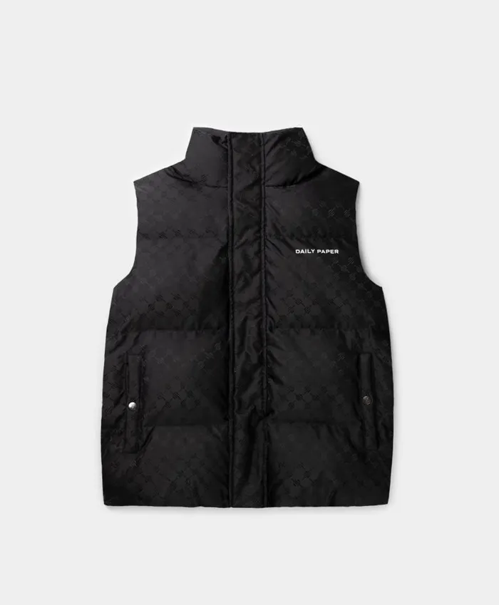Men Black Monogram Pondo Bodywarmer Daily Paper Jackets