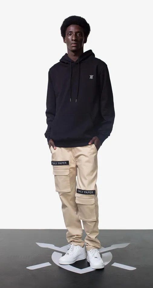 Men Black Shield Hoody Daily Paper Hoodies and Sweaters