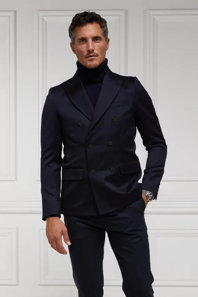 Men Blazers Holland Cooper The Double Breasted Blazer Navy Barathea