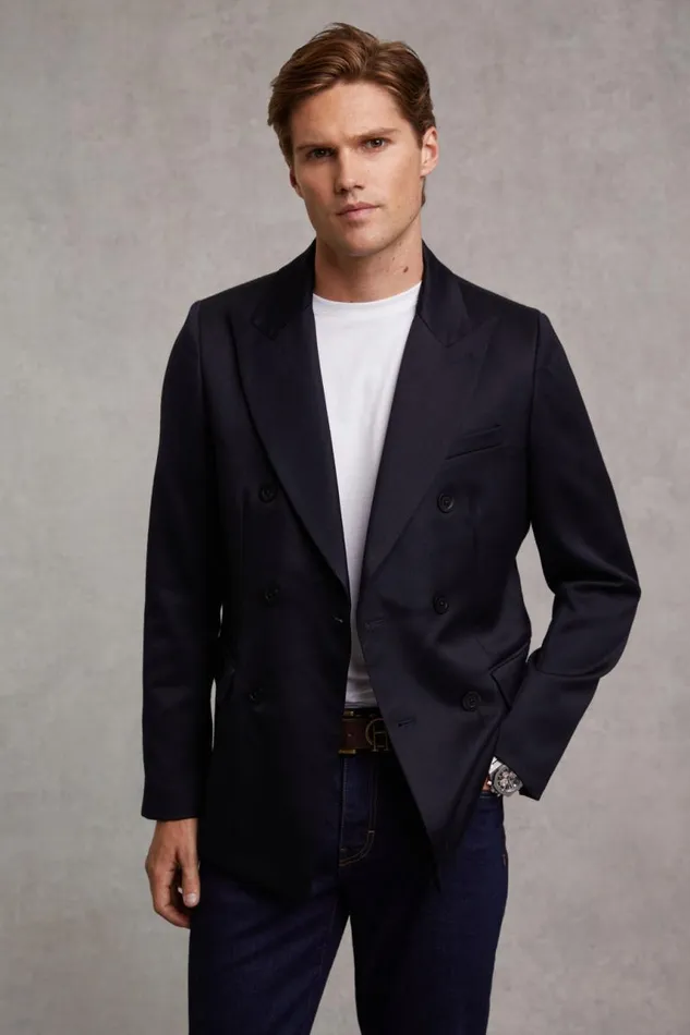 Men Blazers Holland Cooper The Double Breasted Blazer Navy Barathea Men Blazers Holland Cooper The Double Breasted Blazer Navy Barathea