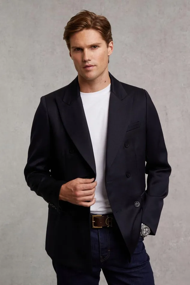 Men Blazers Holland Cooper The Double Breasted Blazer Navy Barathea Men Blazers Holland Cooper The Double Breasted Blazer Navy Barathea