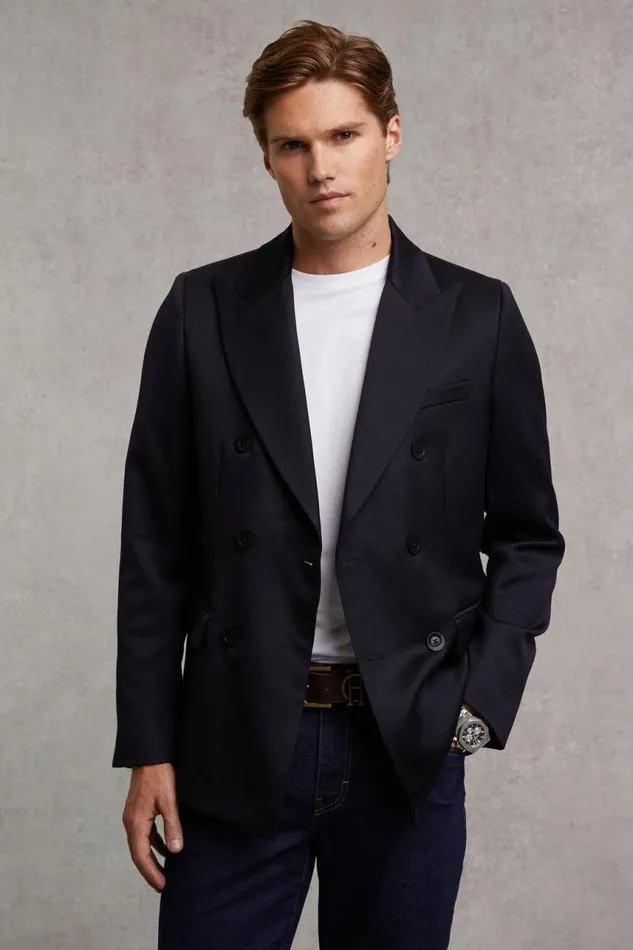 Men Blazers Holland Cooper The Double Breasted Blazer Navy Barathea Men Blazers Holland Cooper The Double Breasted Blazer Navy Barathea