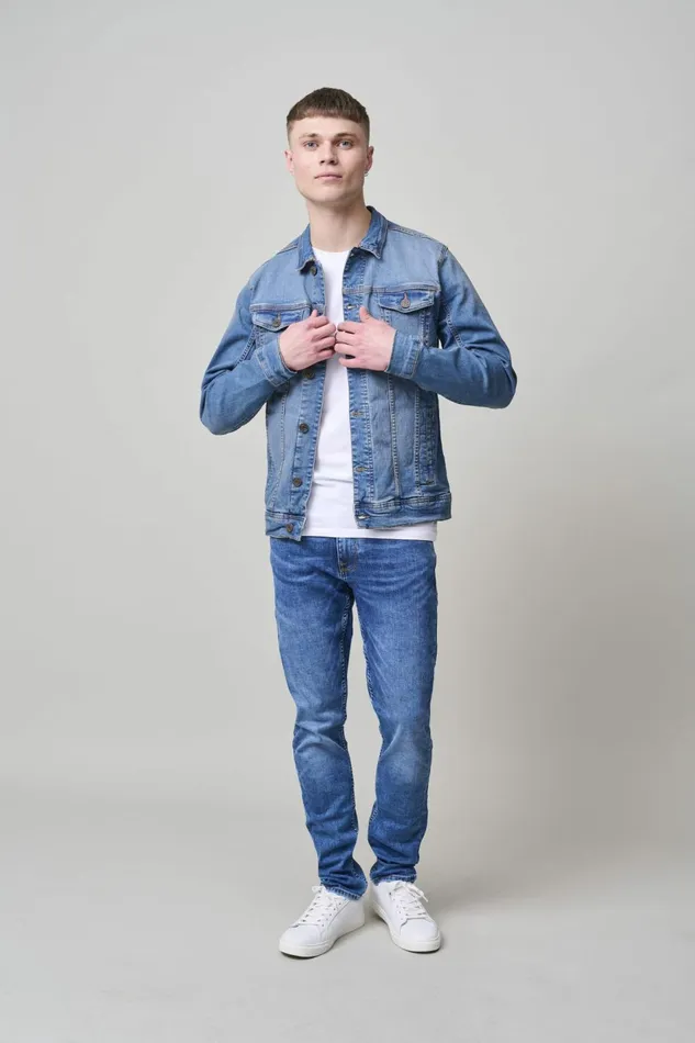 Men Blend Outerwear Outerwear Denim Middle Blue