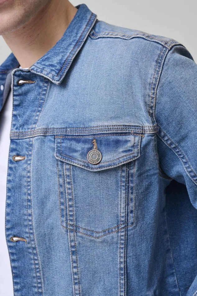 Men Blend Outerwear Outerwear Denim Middle Blue