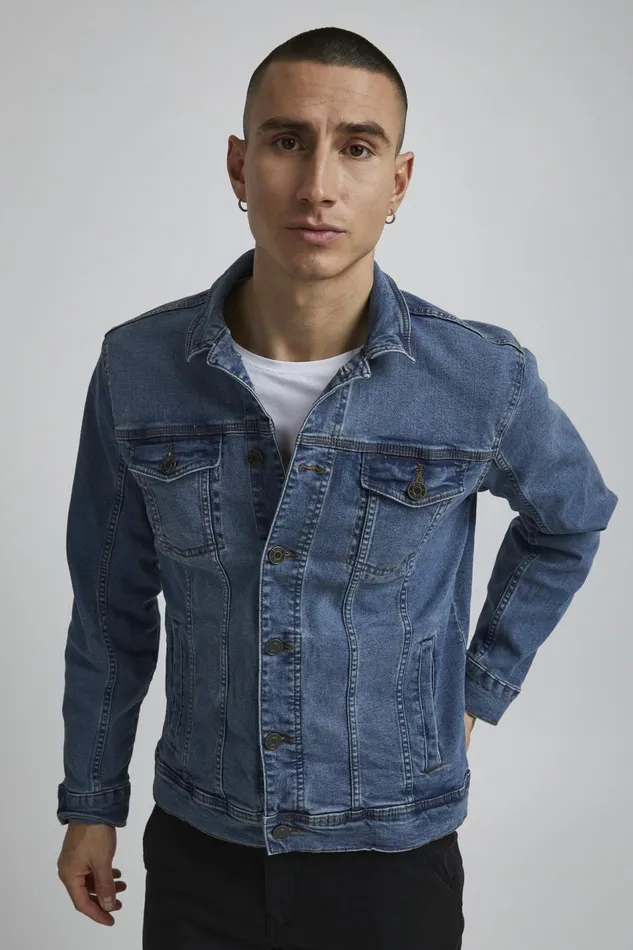 Men Blend Outerwear Outerwear Denim Middle Blue