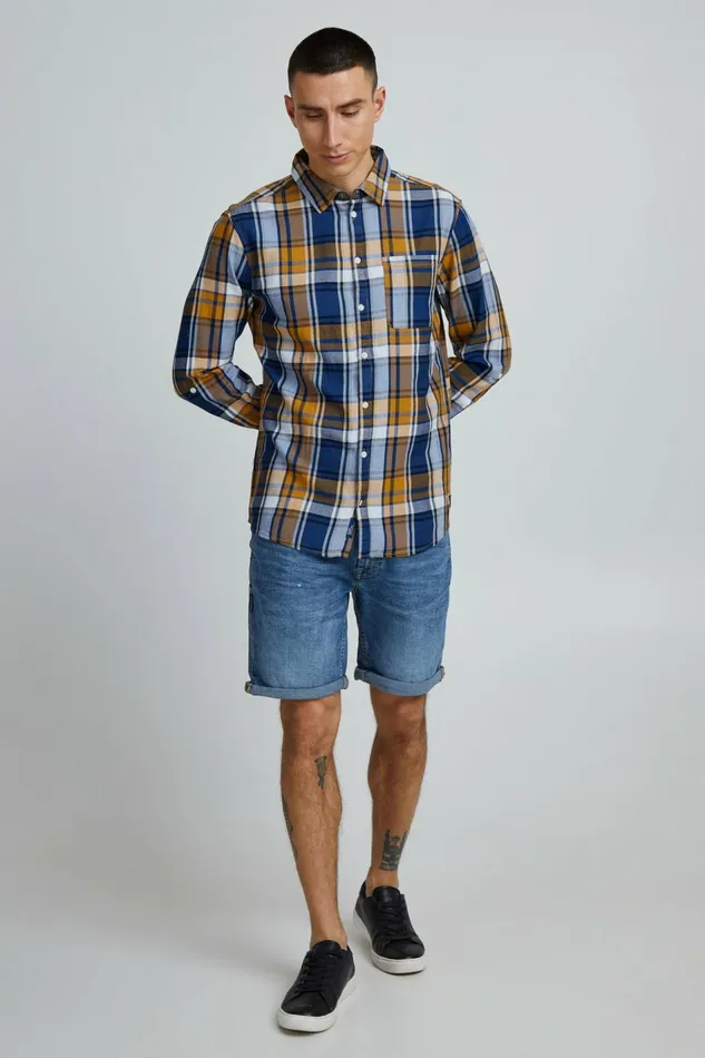 Men Blend Shirts Long Sleeved Shirt Spruce Yellow