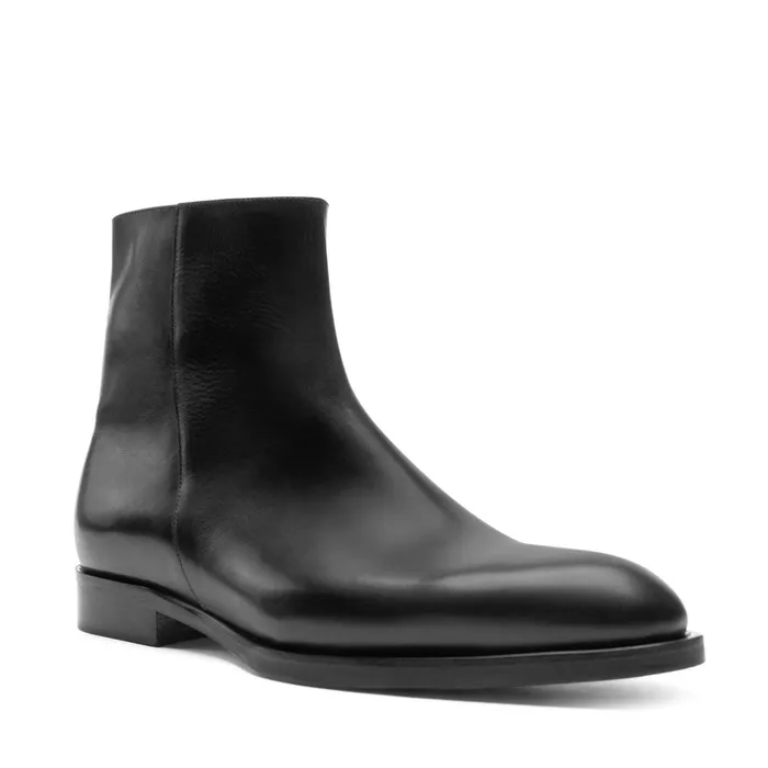 Men Boots Bruno Magli Calvin Side Zip Leather BootBlack