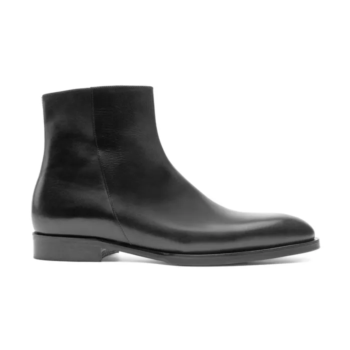 Men Boots Bruno Magli Calvin Side Zip Leather BootBlack