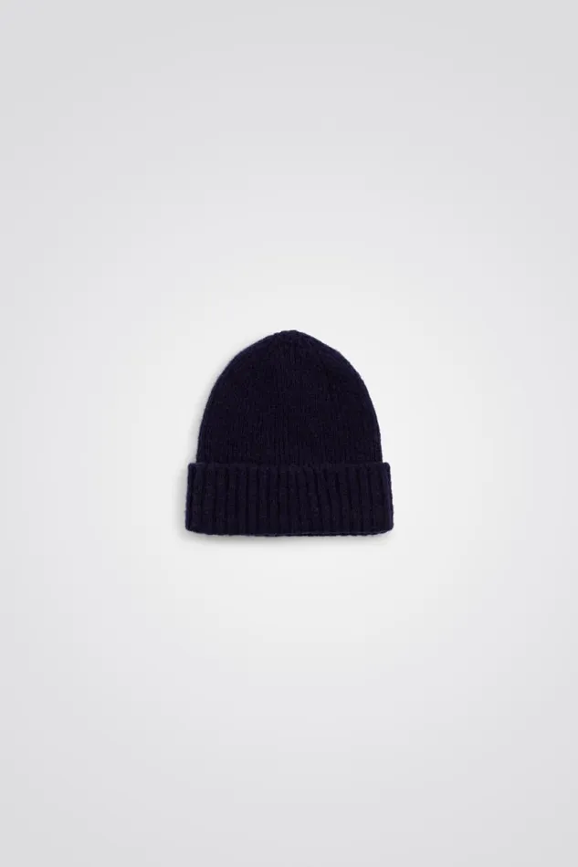 Men Brushed Lambswool Beanie Dark Navy Norse Projects Beanies