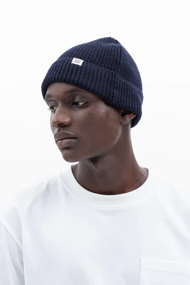 Men Brushed Lambswool Beanie Dark Navy Norse Projects Beanies