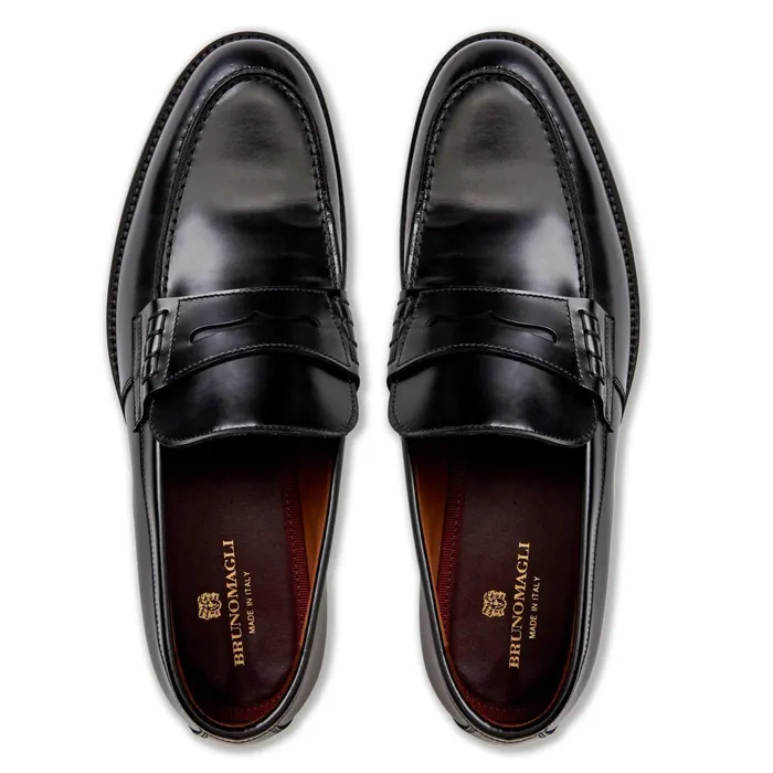 Men Casual Shoes Bruno Magli Carter Casual Loafer Black Leather