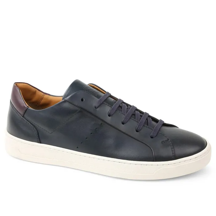 Men Casual Shoes Bruno Magli Dante LacetoToe Leather Sneaker 8211 Navy