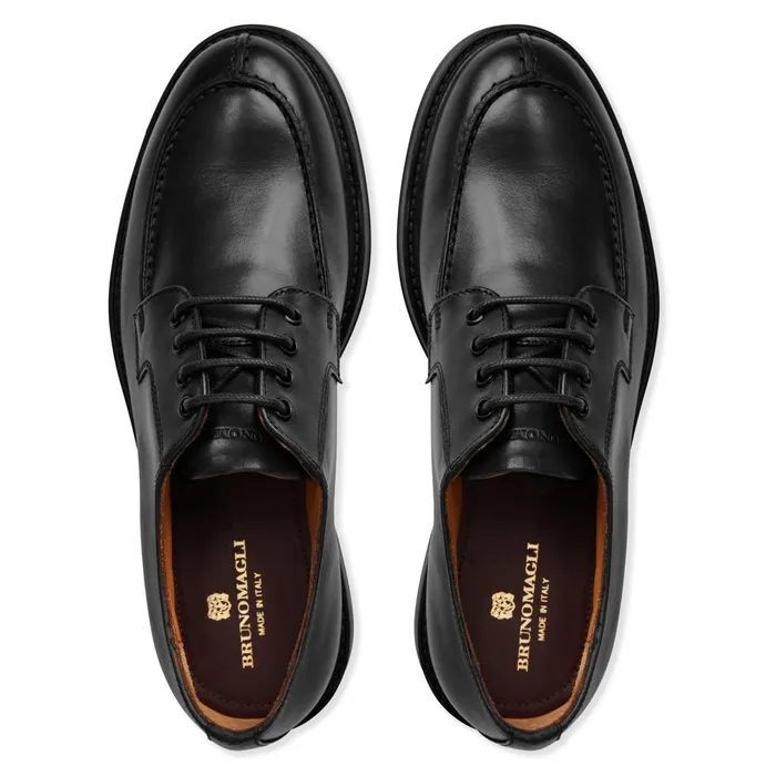 Men Casual Shoes Bruno Magli Tyler Split Toe Leather DerbyBlack