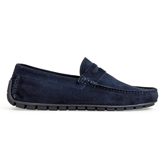 Men Casual Shoes Bruno Magli XANE CASUAL SUEDE SLIPON DRIVING MOCCASINNAVY