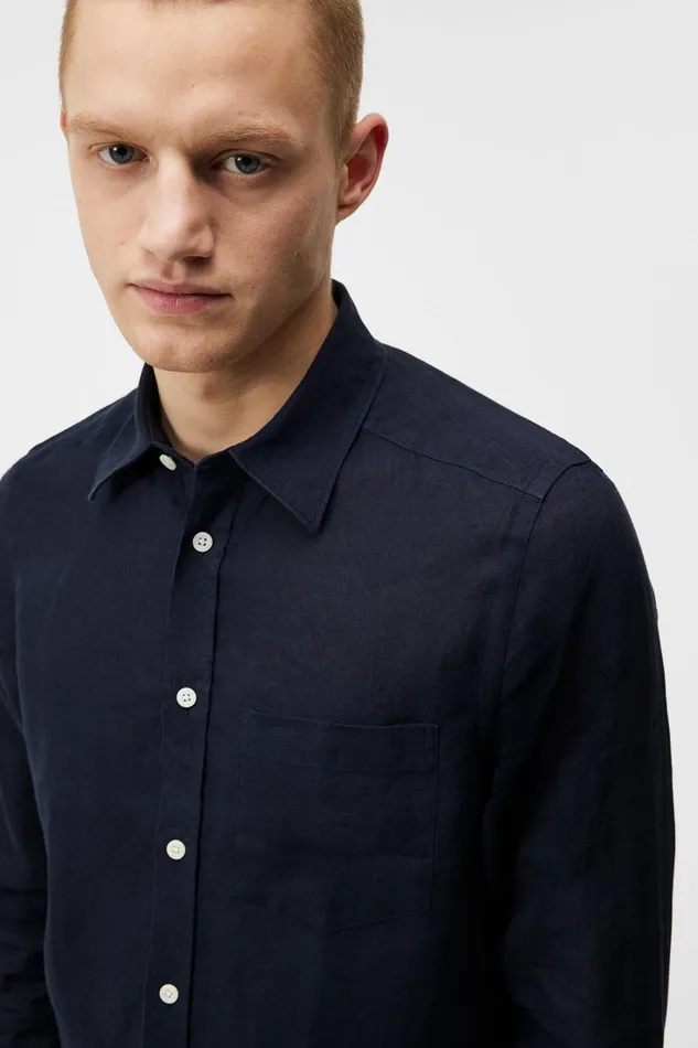 Men Clean Linen Slim Shirt JL Navy JLindeberg Shirts Men Clean Linen Slim Shirt JL Navy JLindeberg Shirts