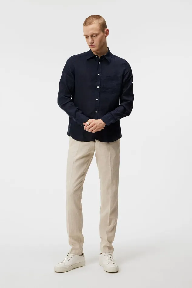 Men Clean Linen Slim Shirt JL Navy JLindeberg Shirts Men Clean Linen Slim Shirt JL Navy JLindeberg Shirts